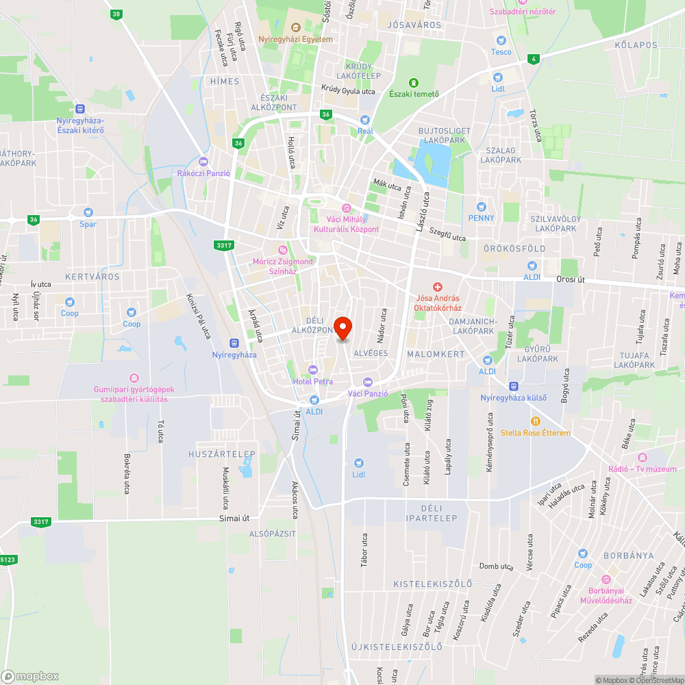 Eltűnt járda bejelentés helye