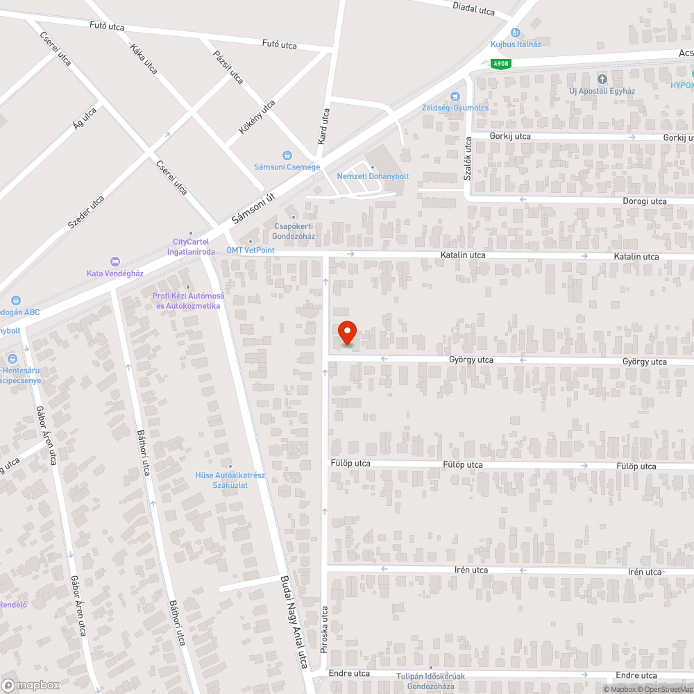 Töredezett aszfalt a György utca elején bejelentés helye