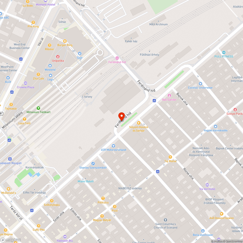 Graffitis váró (Ferdinánd híd, Izabella utca) bejelentés helye