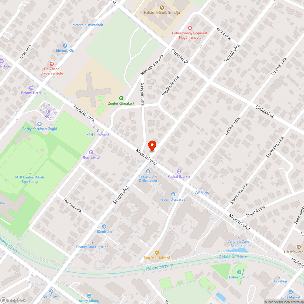 Úthibák bejelentés helye