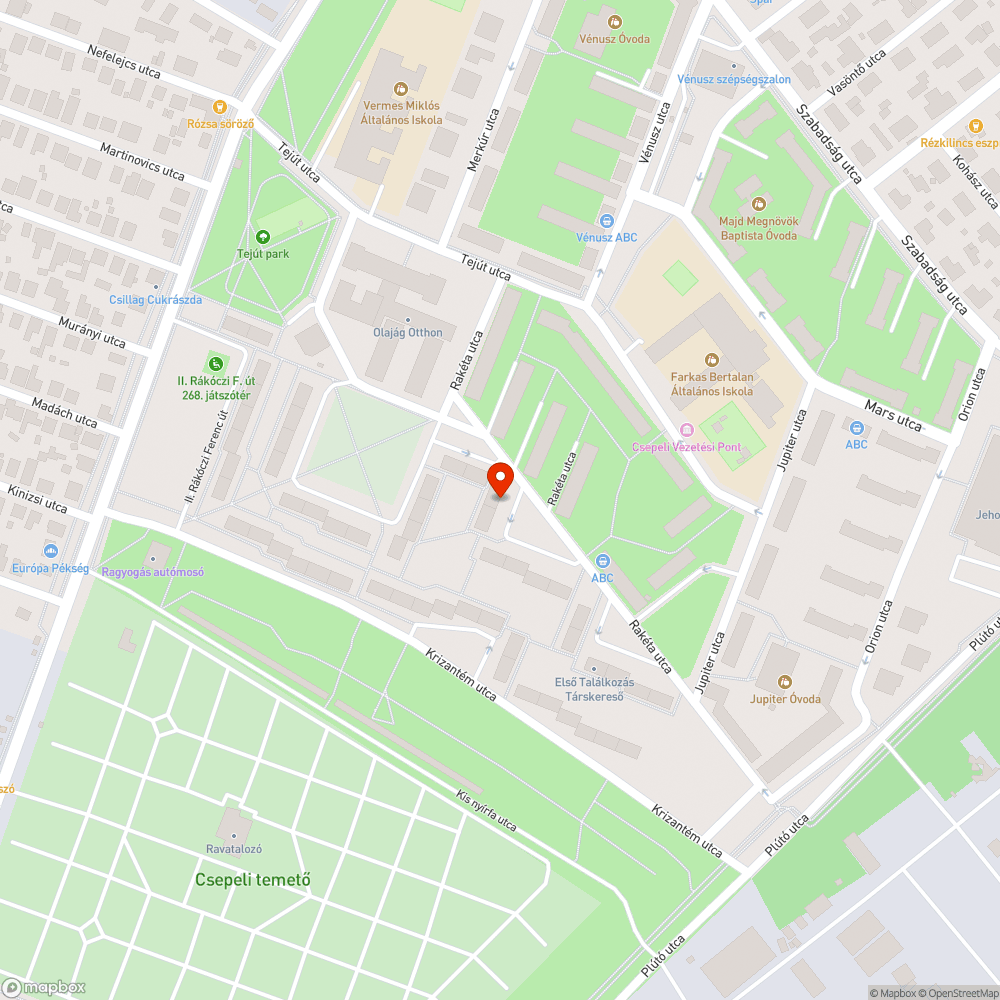 Csepel Rakéta utca 20 előtt kátyú bejelentés helye