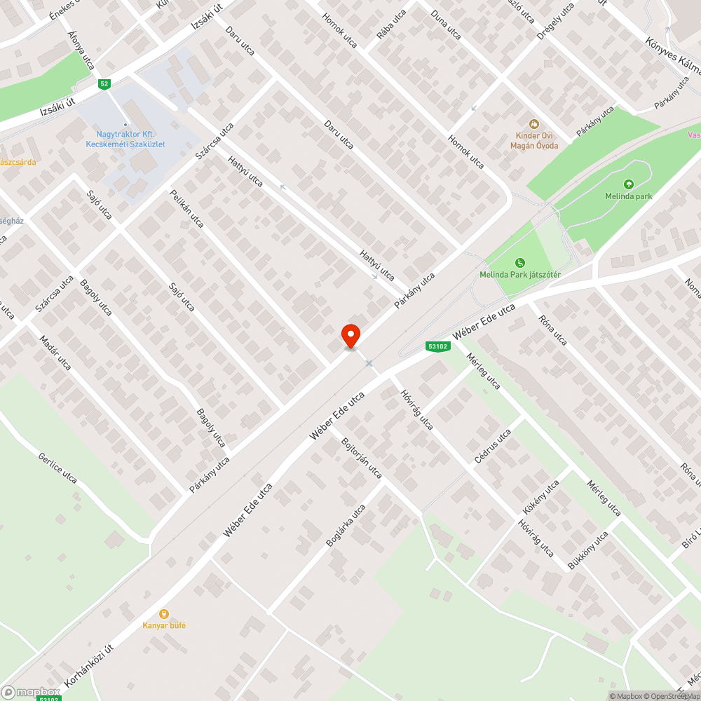 Keskeny utca bejelentés helye