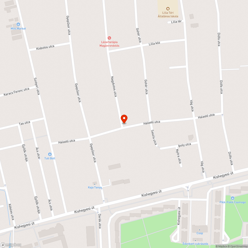 Beszakadt aszfalt bejelentés helye