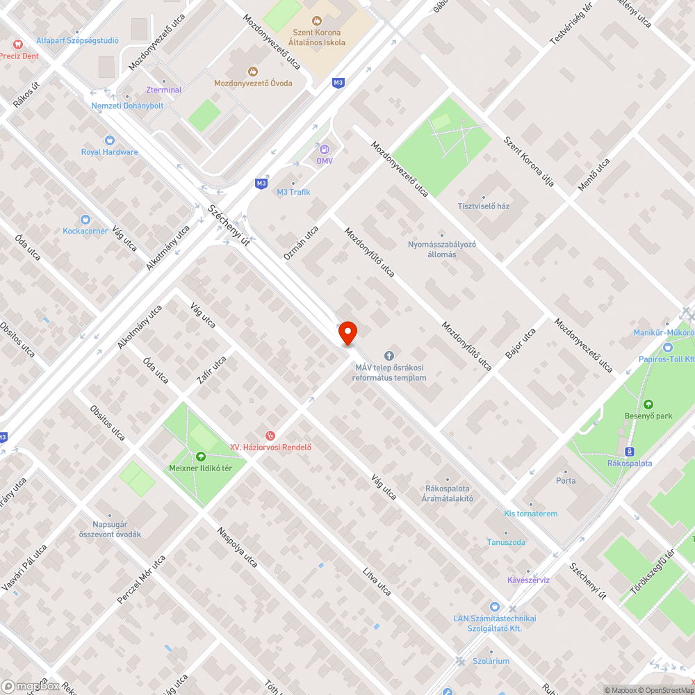 Alig látható STOP tábla bejelentés helye