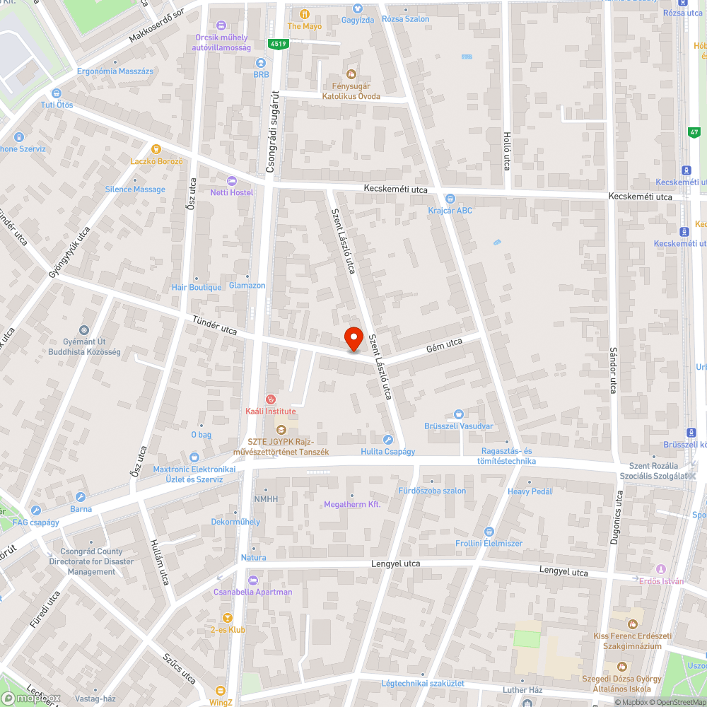 Mély kátyú a Gém utcában bejelentés helye