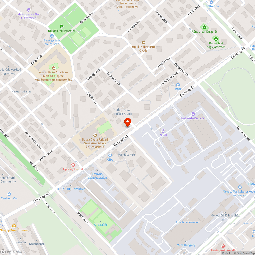 Kiszáradt fa (Egressy út) bejelentés helye