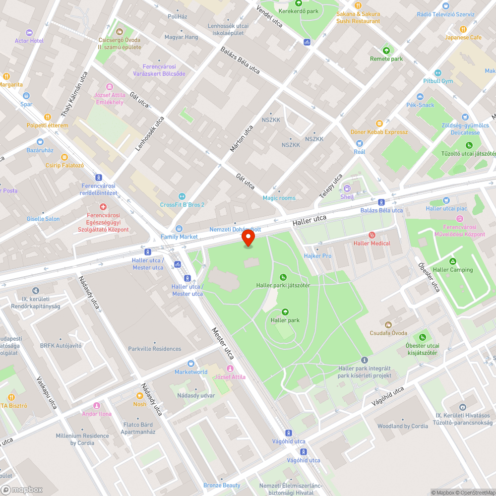 Haller parkban lámpa nem ég bejelentés helye