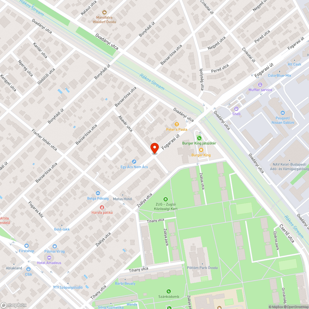 Elhagyott furgon bejelentés helye