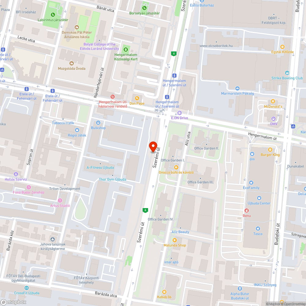 Kiszáradt fa a Szerémi úton bejelentés helye