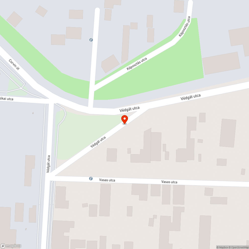 Védgát utca szemét bejelentés helye