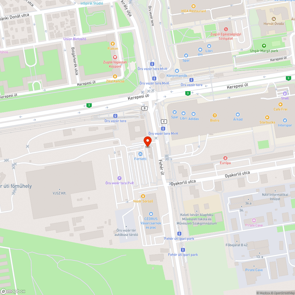 Útban levő stand bejelentés helye