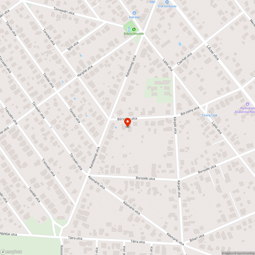 Visszatérő kátyú bejelentés helye