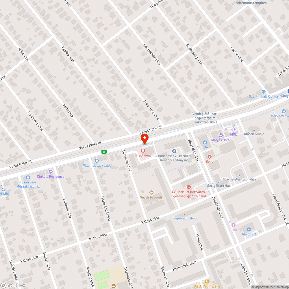 Állandó úthibák bejelentés helye