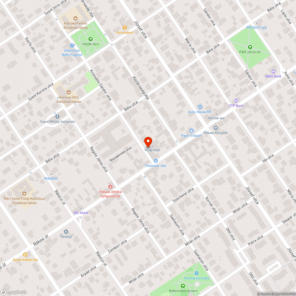 Üresen álló mozi-színház bejelentés helye