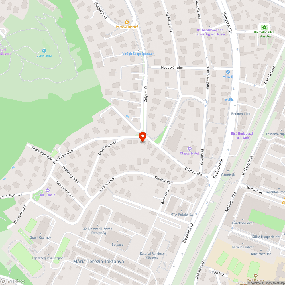 Elfogyó járda bejelentés helye