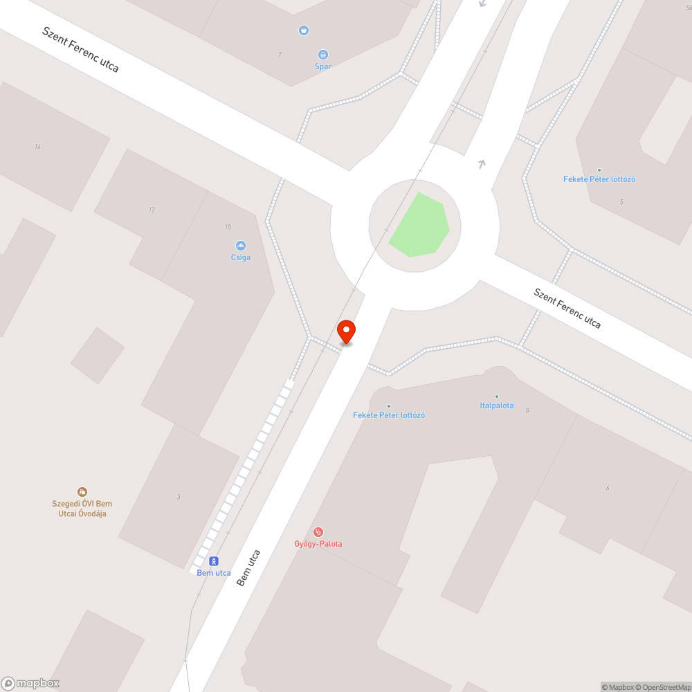 Megsüllyedt csatornafedő bejelentés helye