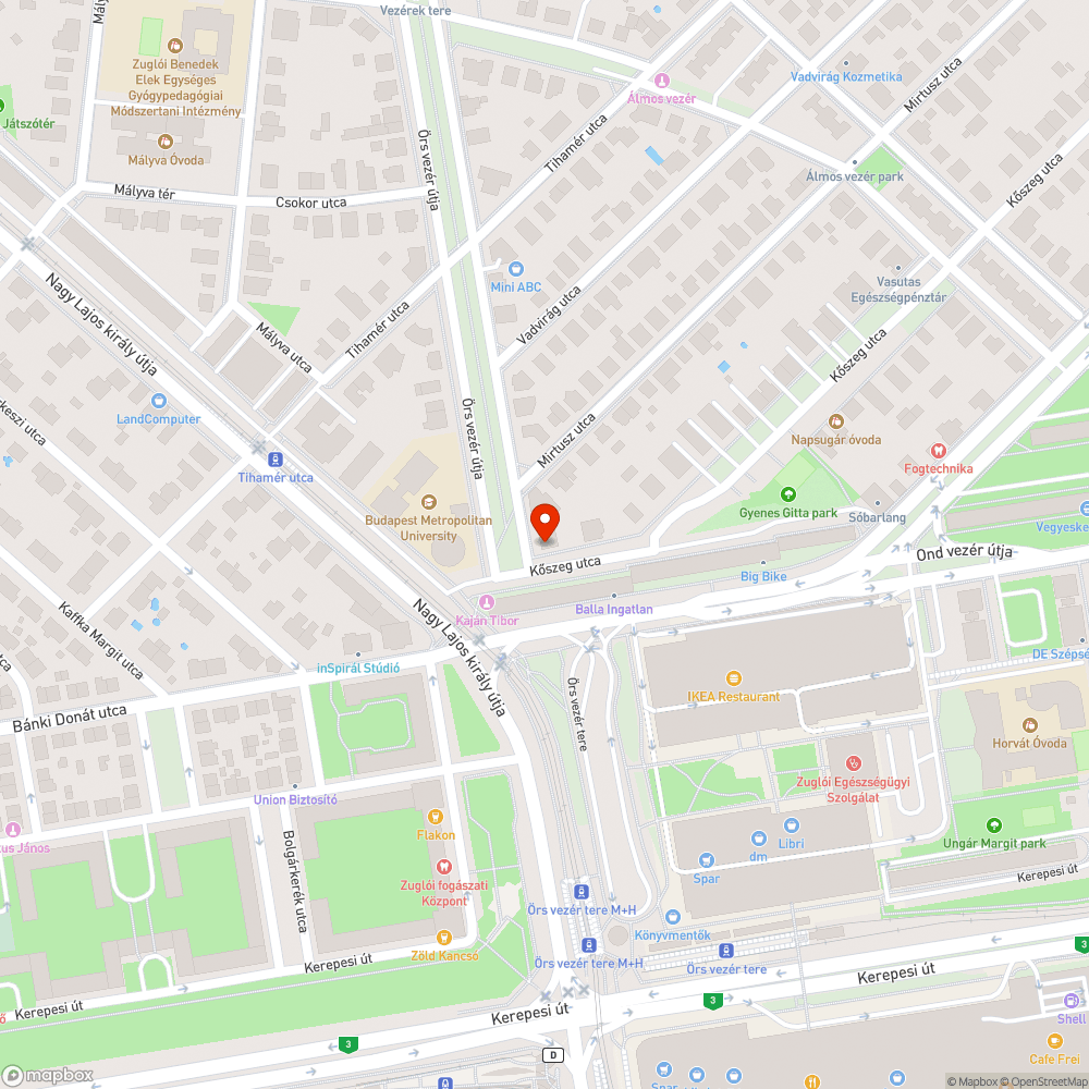 Parkolás bejelentés helye