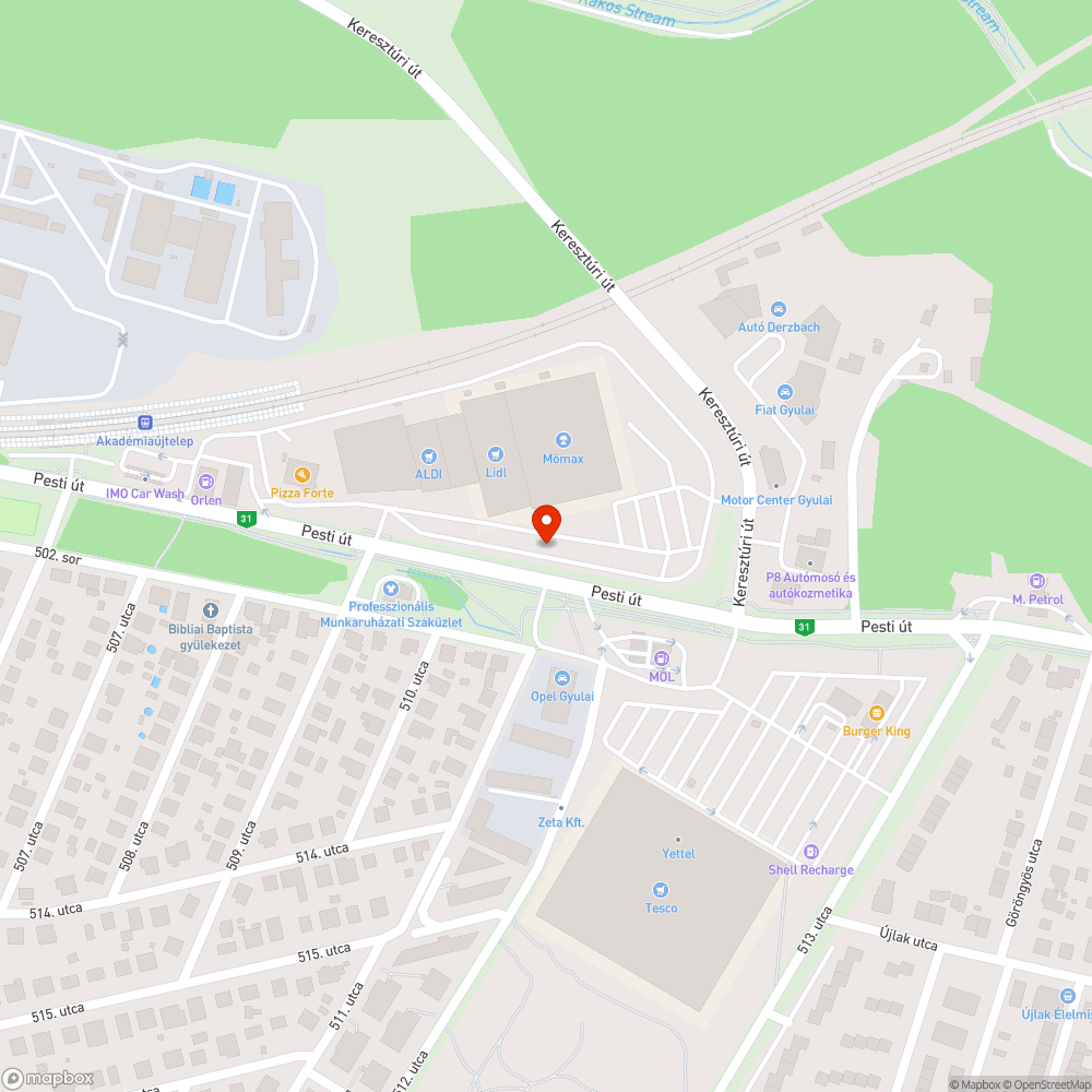 Visszajelző bejelentés helye