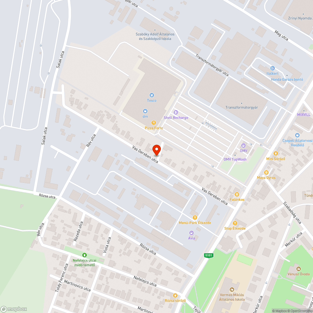 Olvashatatlan utcanévtábla bejelentés helye