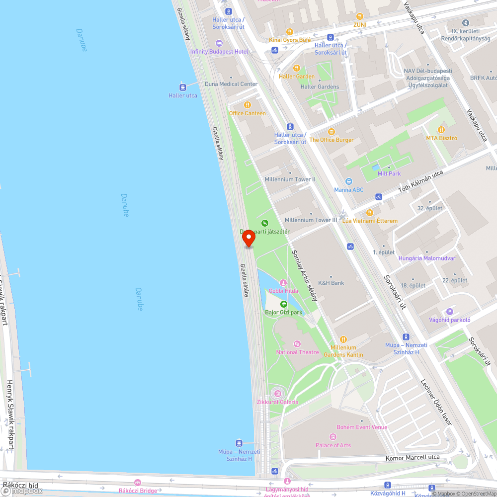 Üres fahely a Nemzeti Színház mellett bejelentés helye