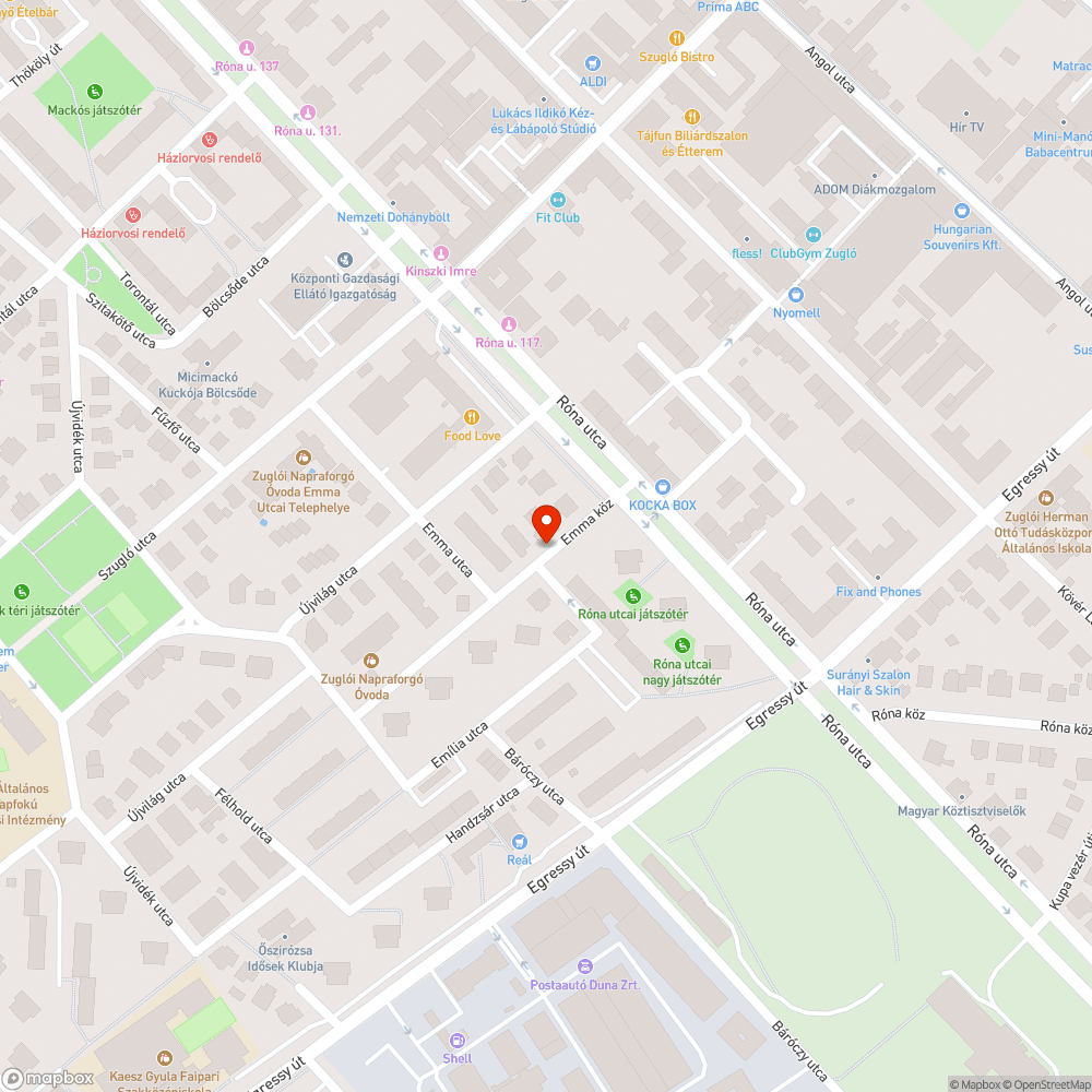 Kiégett autó bejelentés helye