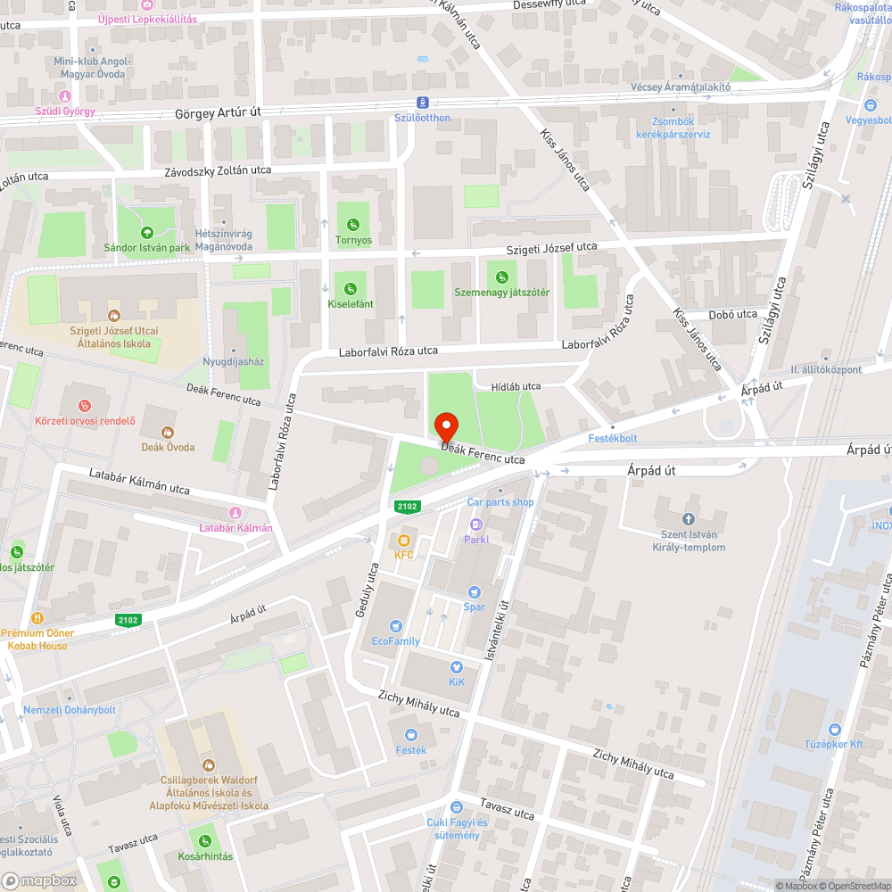 Elhagyott jármű bejelentés helye