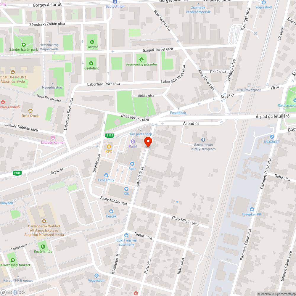 Elhagyott jármű bejelentés helye