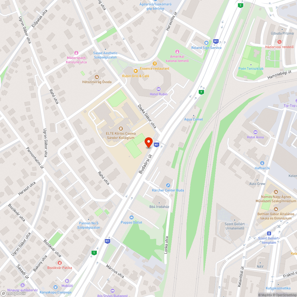 Futár kijelző takarásban, Dayka Gábor utca bejelentés helye