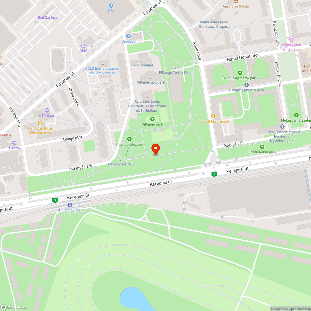 Pillangó utcai kutyafuttató bejelentés helye