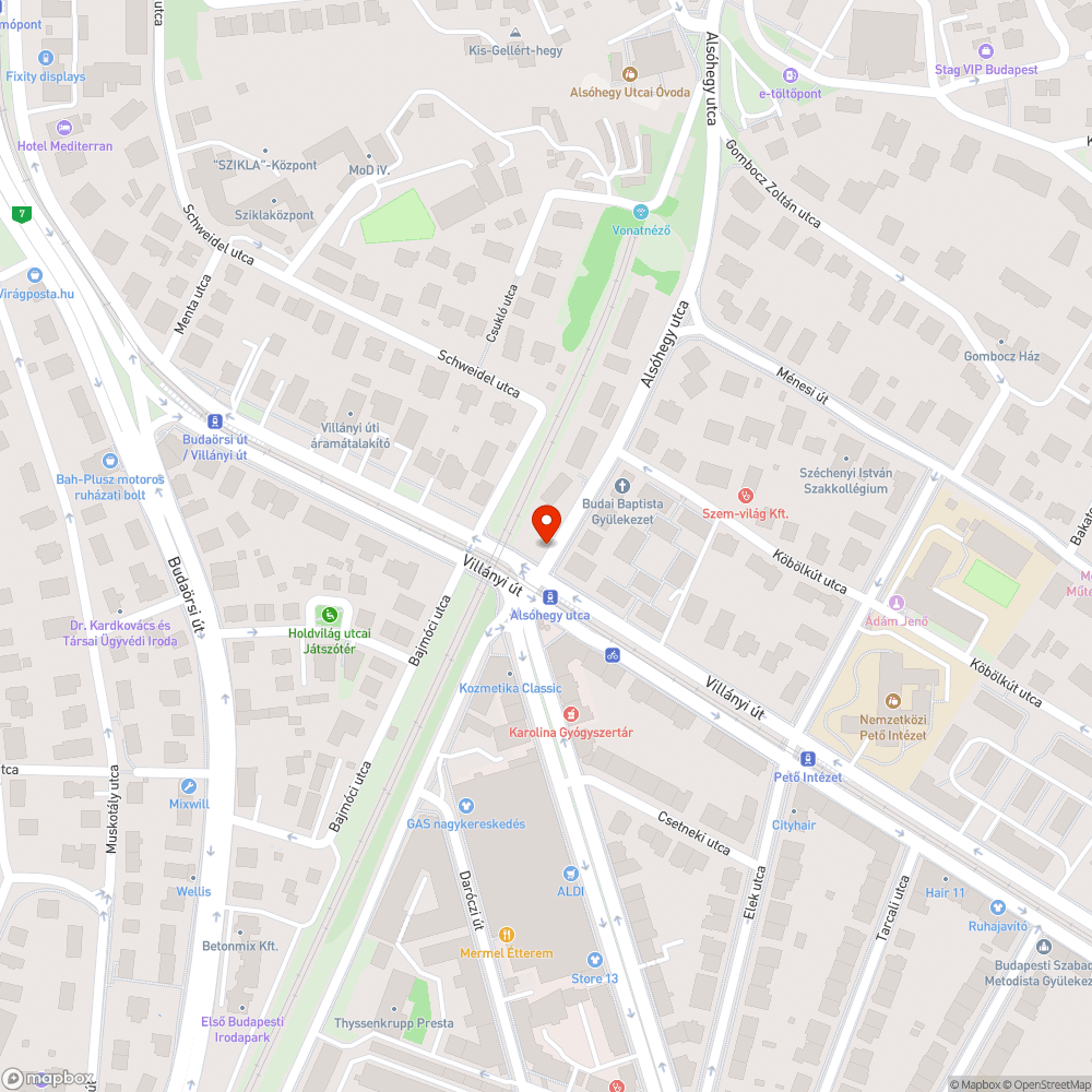 Útra belógó bokor bejelentés helye