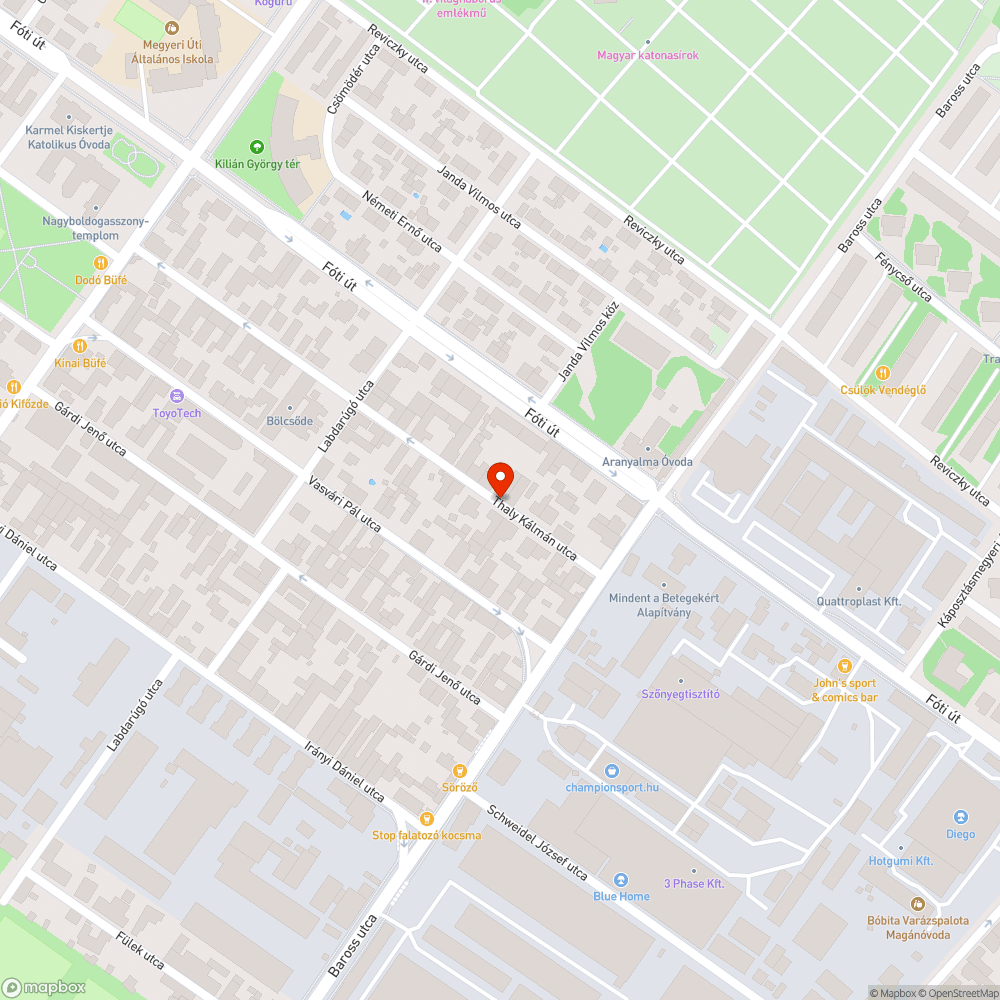 Elpusztult fák bejelentés helye