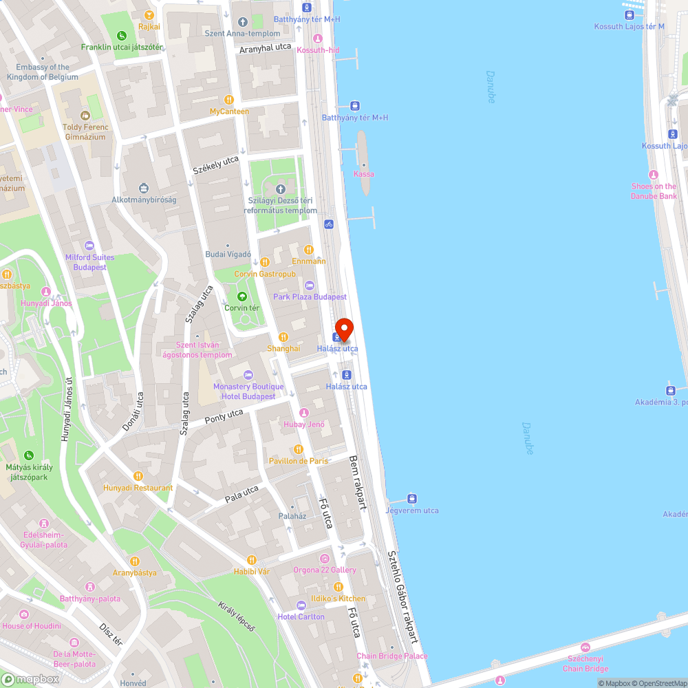 STOP táblát a Halász utcai rakparti leágazásba bejelentés helye