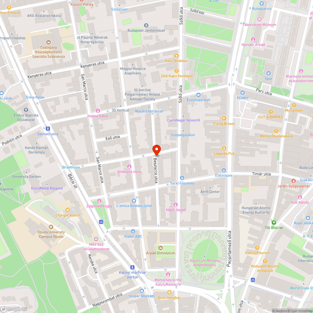 Ramaty állapotú járda a Beszterce utcában bejelentés helye