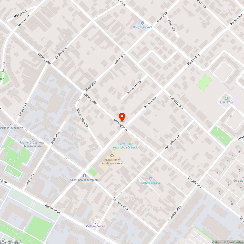 Ferde nyomógomb-oszlop bejelentés helye