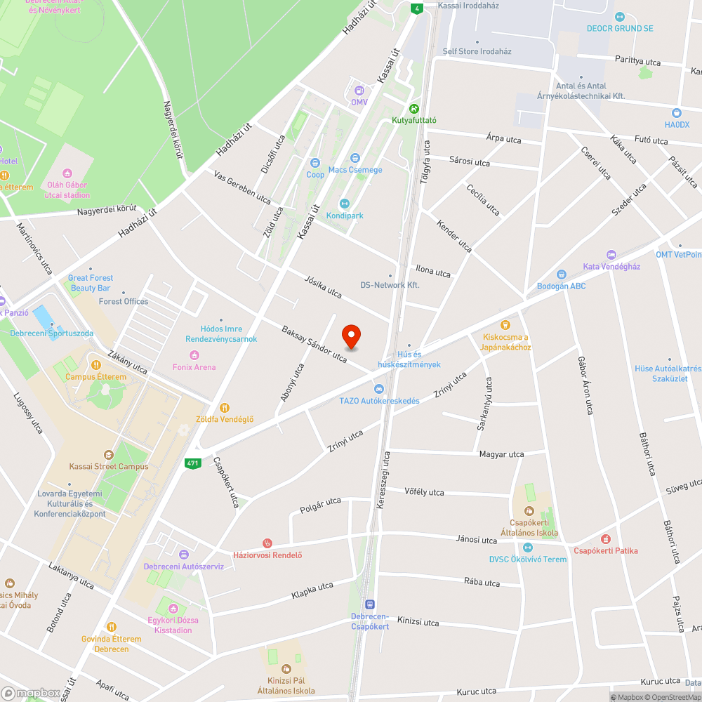 Balesetes roncs bejelentés helye