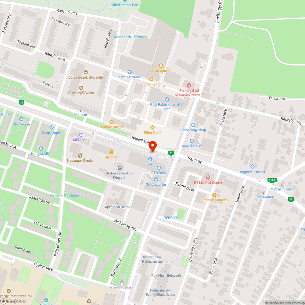 Megdőlt lámpaoszlop bejelentés helye