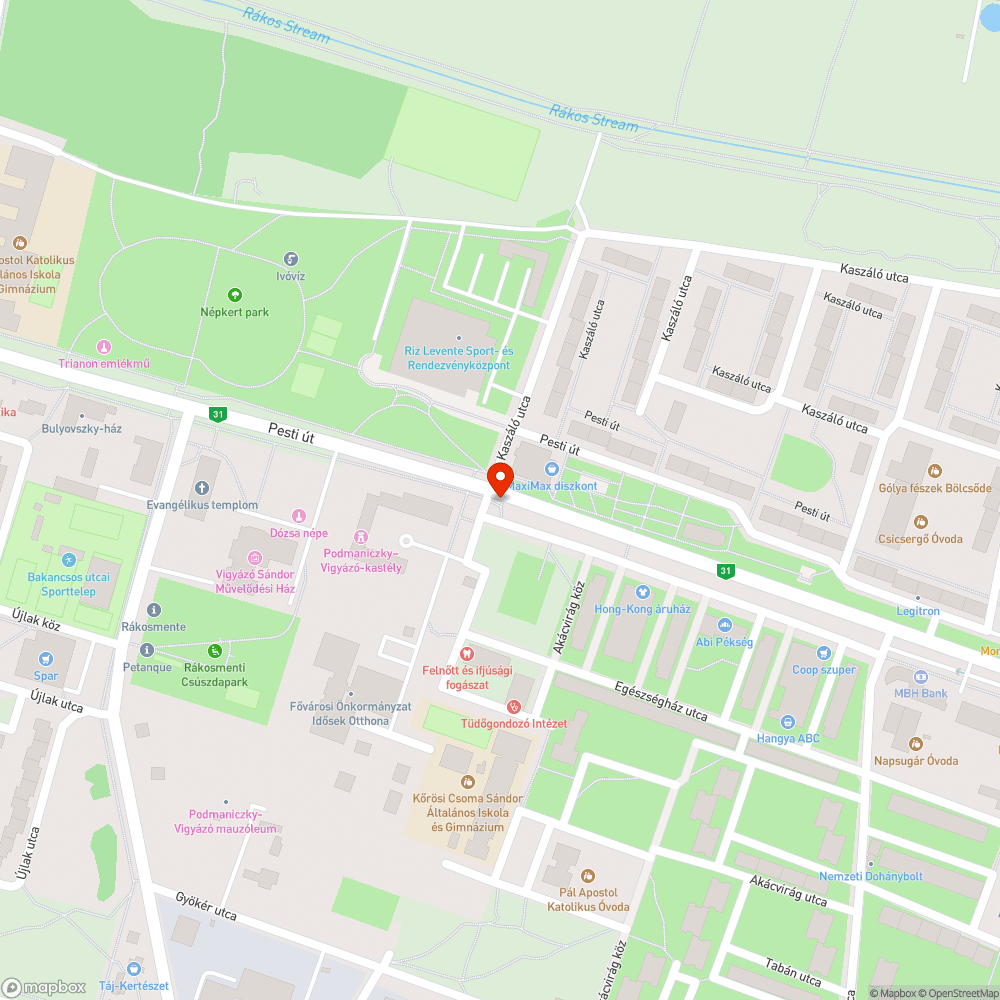 Kátyú a kerékpárútnál bejelentés helye