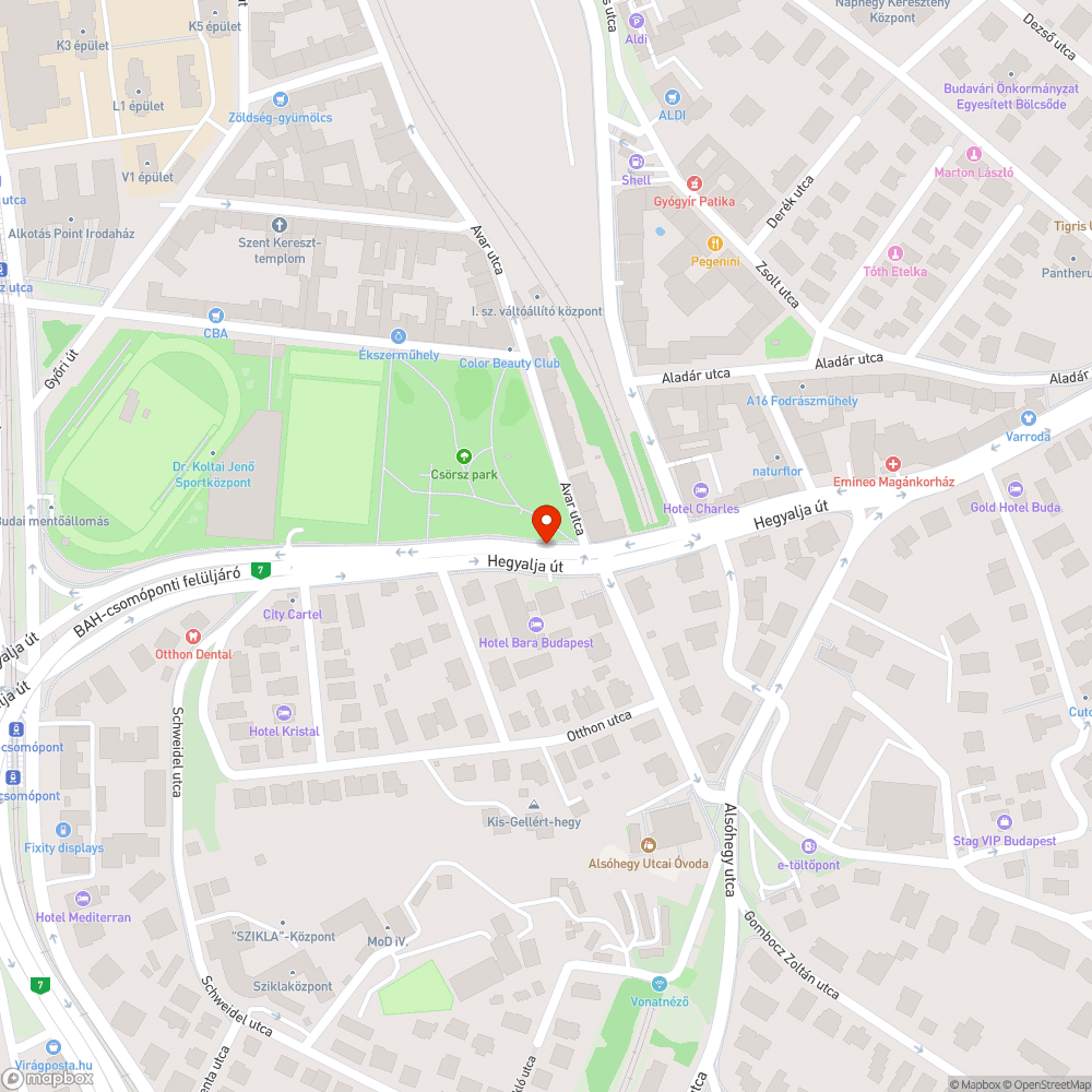 Hegyalja úti betonszigetek zöldítése bejelentés helye