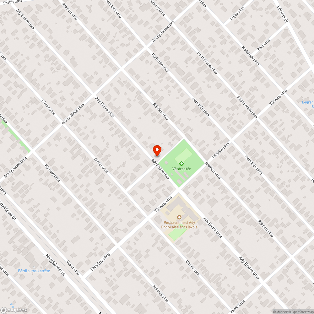 Törött pad bejelentés helye