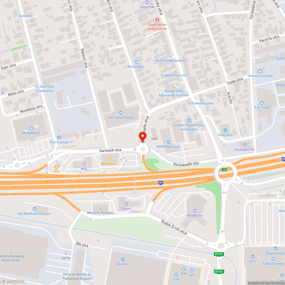 Budaörs Garibaldi utcánál zebra hiánya bejelentés helye