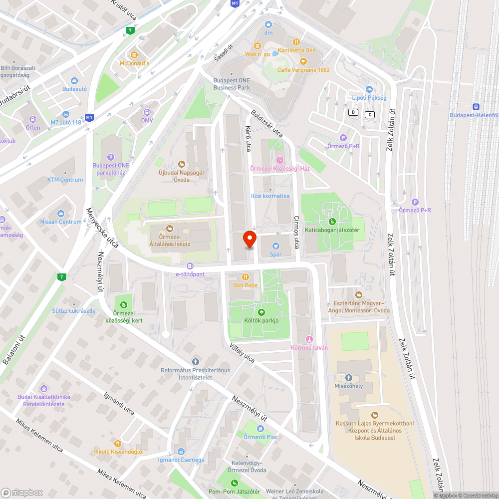 Bucka a Kérő utcai járdán bejelentés helye