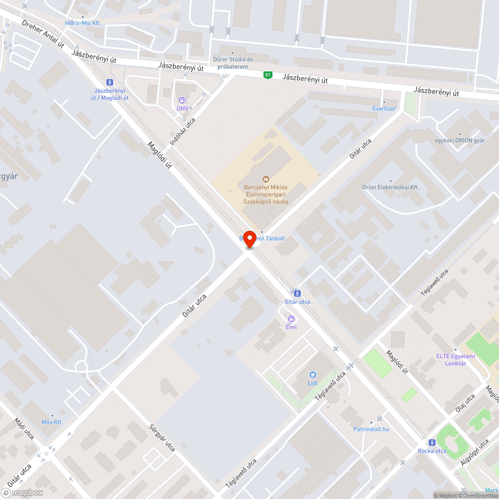 Maglódi út Gitár utca kereszteződés bejelentés helye