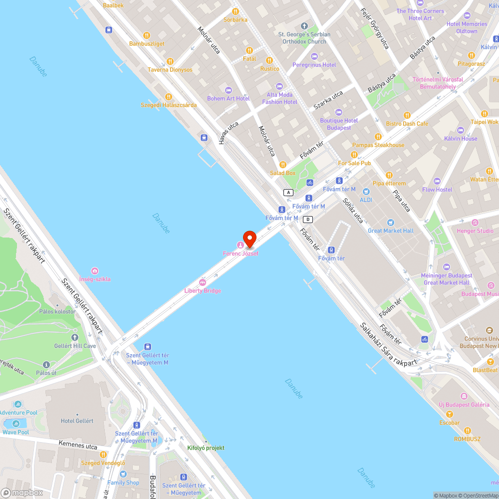 Graffiti a Szabadság hídnál bejelentés helye