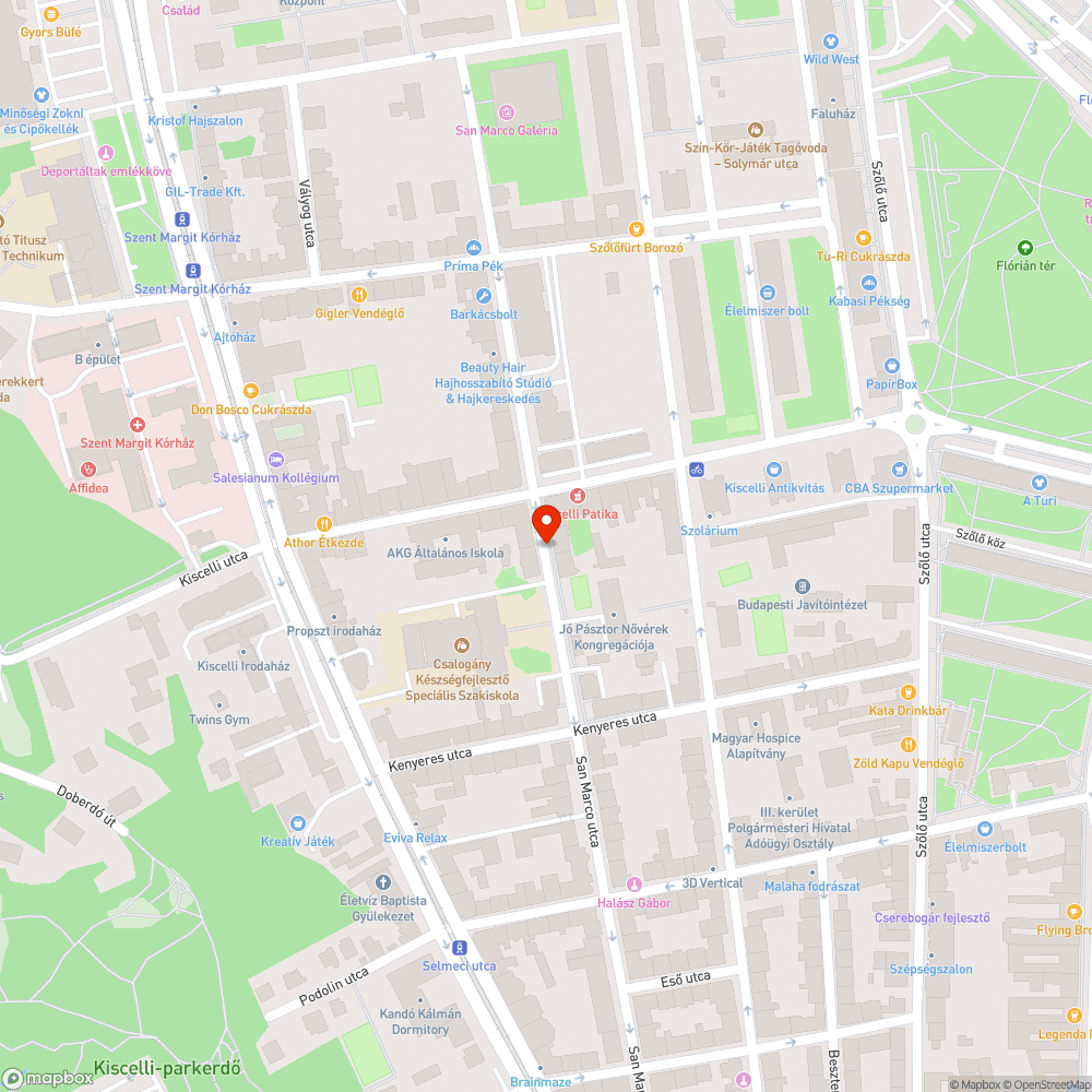 Járdahiba a San Marco utcában bejelentés helye