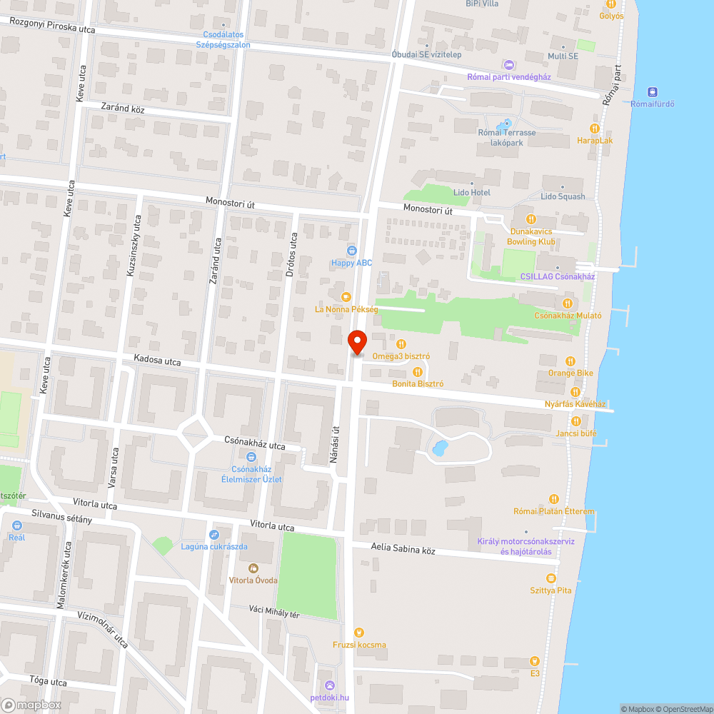 Nincs zebra a lakótelep és a Római part között bejelentés helye