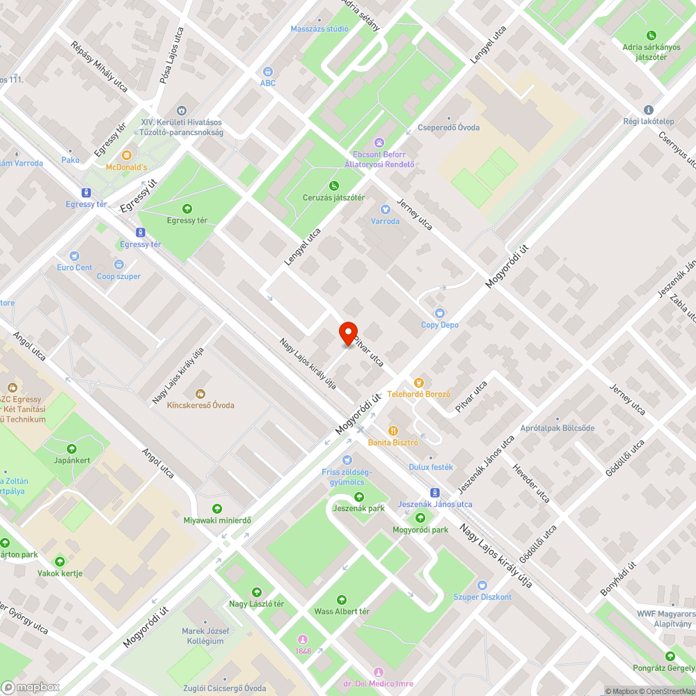 Elhagyott jármű bejelentés helye