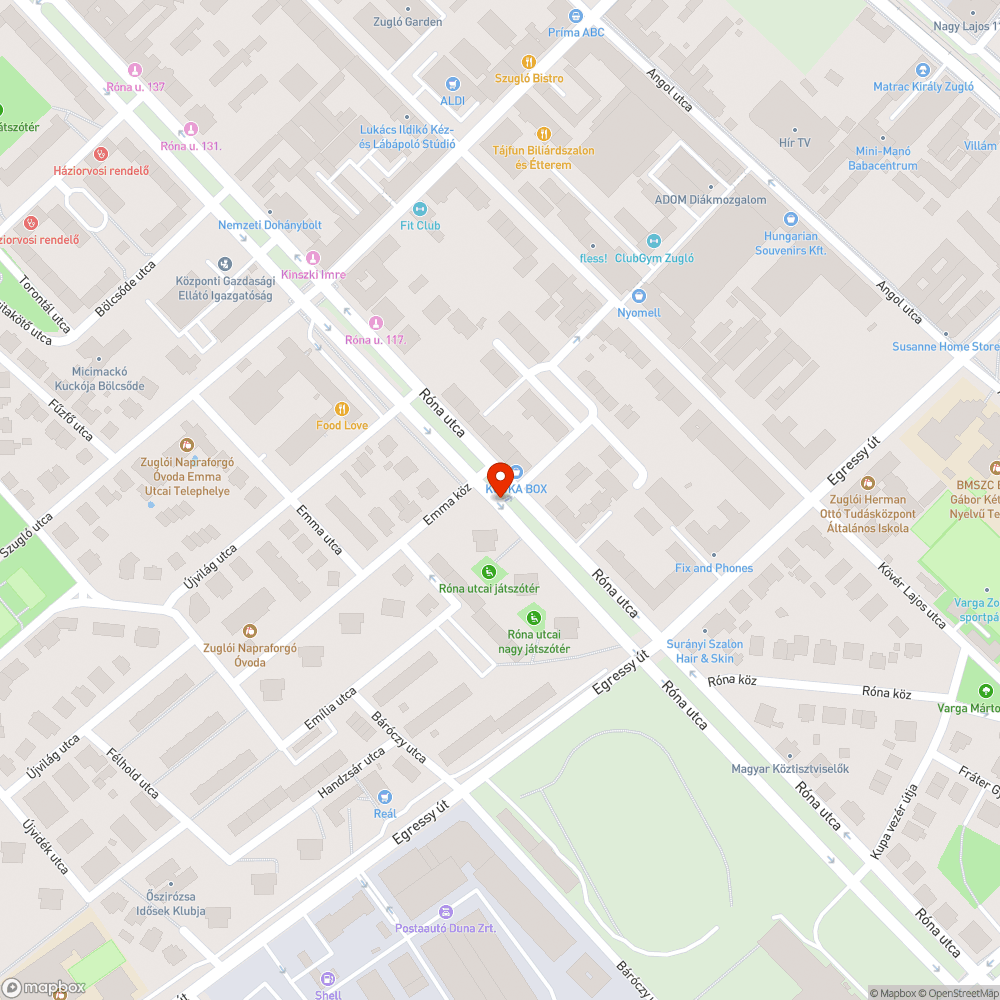 Elhagyott jármű bejelentés helye