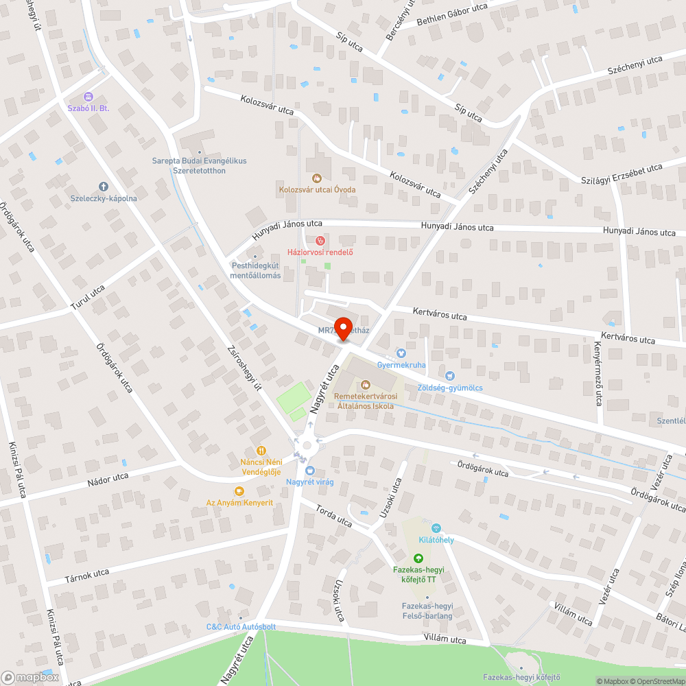 Felnyílt aknafedél bejelentés helye