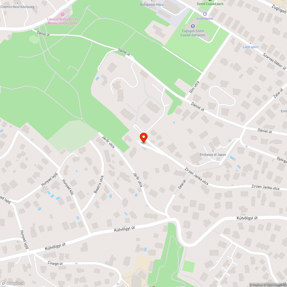 Aszfalt útburkolat hiánya és kátyú bejelentés helye