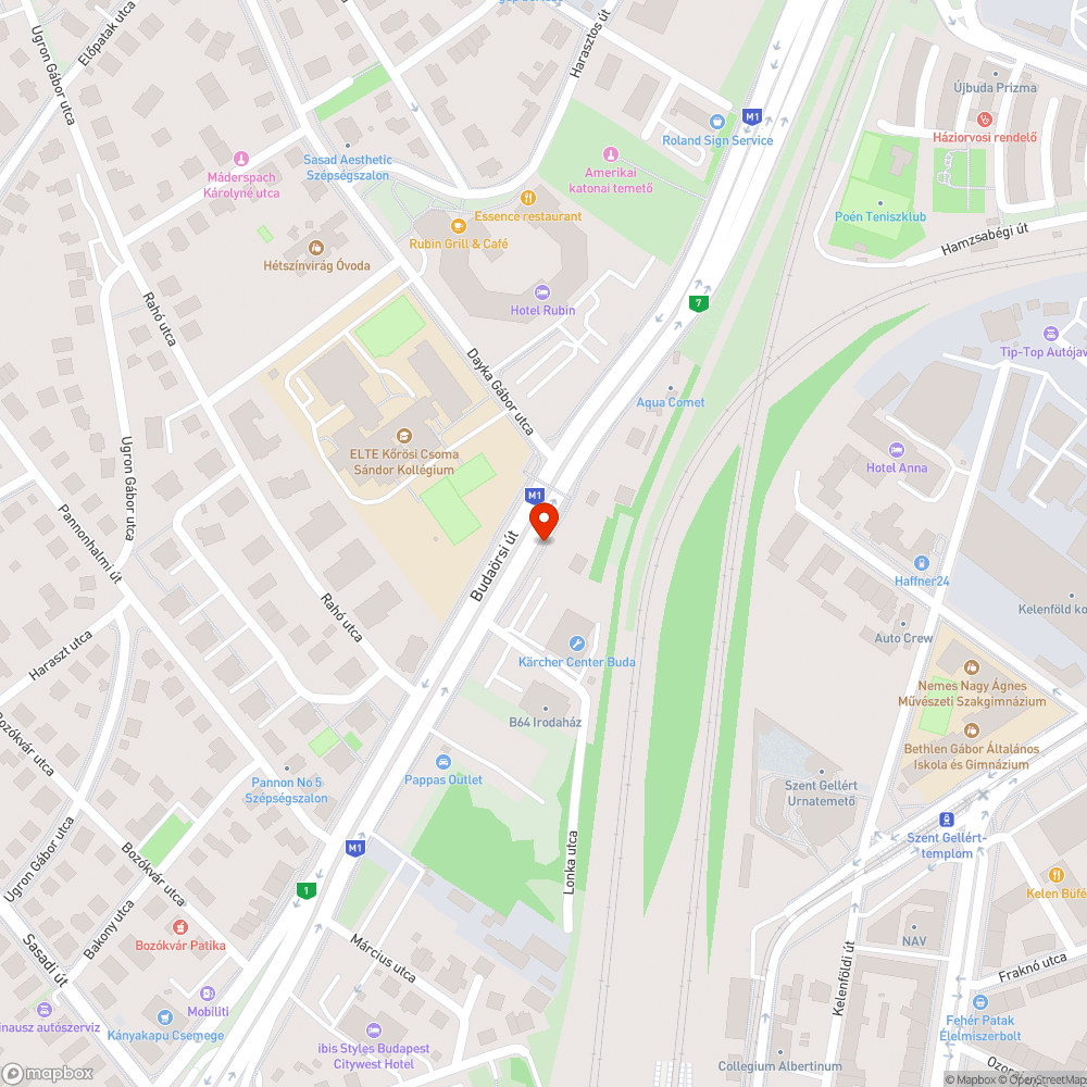 Dayka Gábor utcai buszmegálló szemetes bejelentés helye